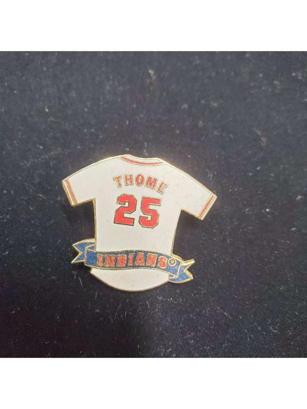 Vintage Cleveland Indians Lapel Pin Jim Thome #25 Home White Jersey MLB 1996